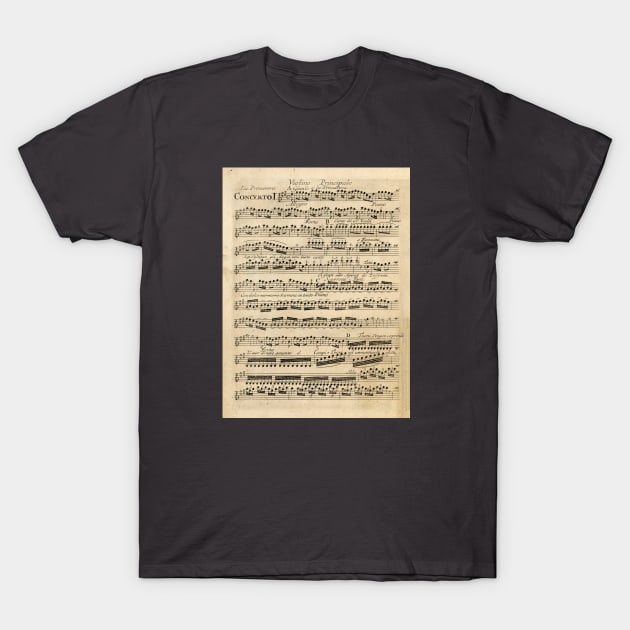 Vivaldi | Spring | Original handwritten score by Antonio Vivaldi | The four Seasons T-Shirt by Musical design